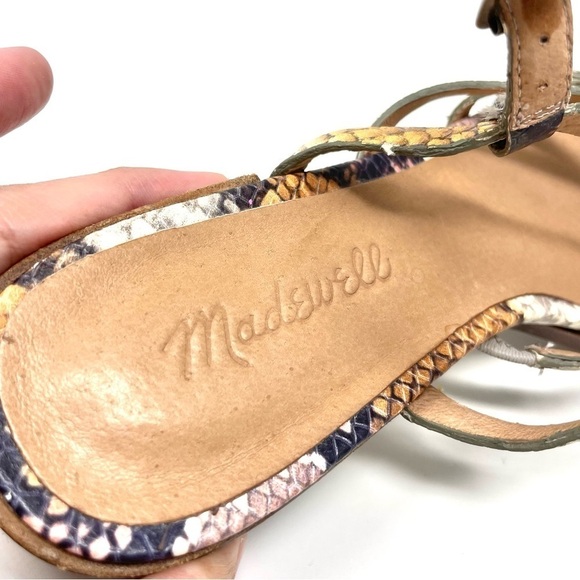 Madewell Lori Snake Embossed Leather Sandals Size 7 - Picture 11 of 12